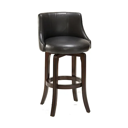 Napa Valley Swivel Counter Stool with Black Vinyl Upholstery